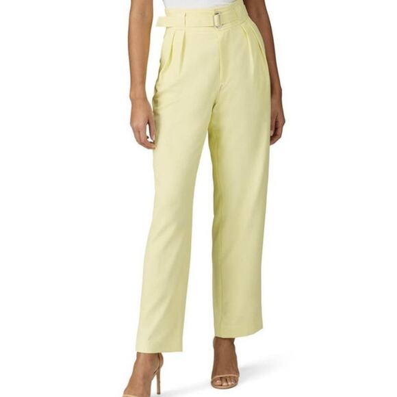 Simon Miller Galen Pleated Straight Trouser Pants Yellow Women's Size Large